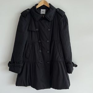 Moschino Black Quilted Peacoat Size 8
